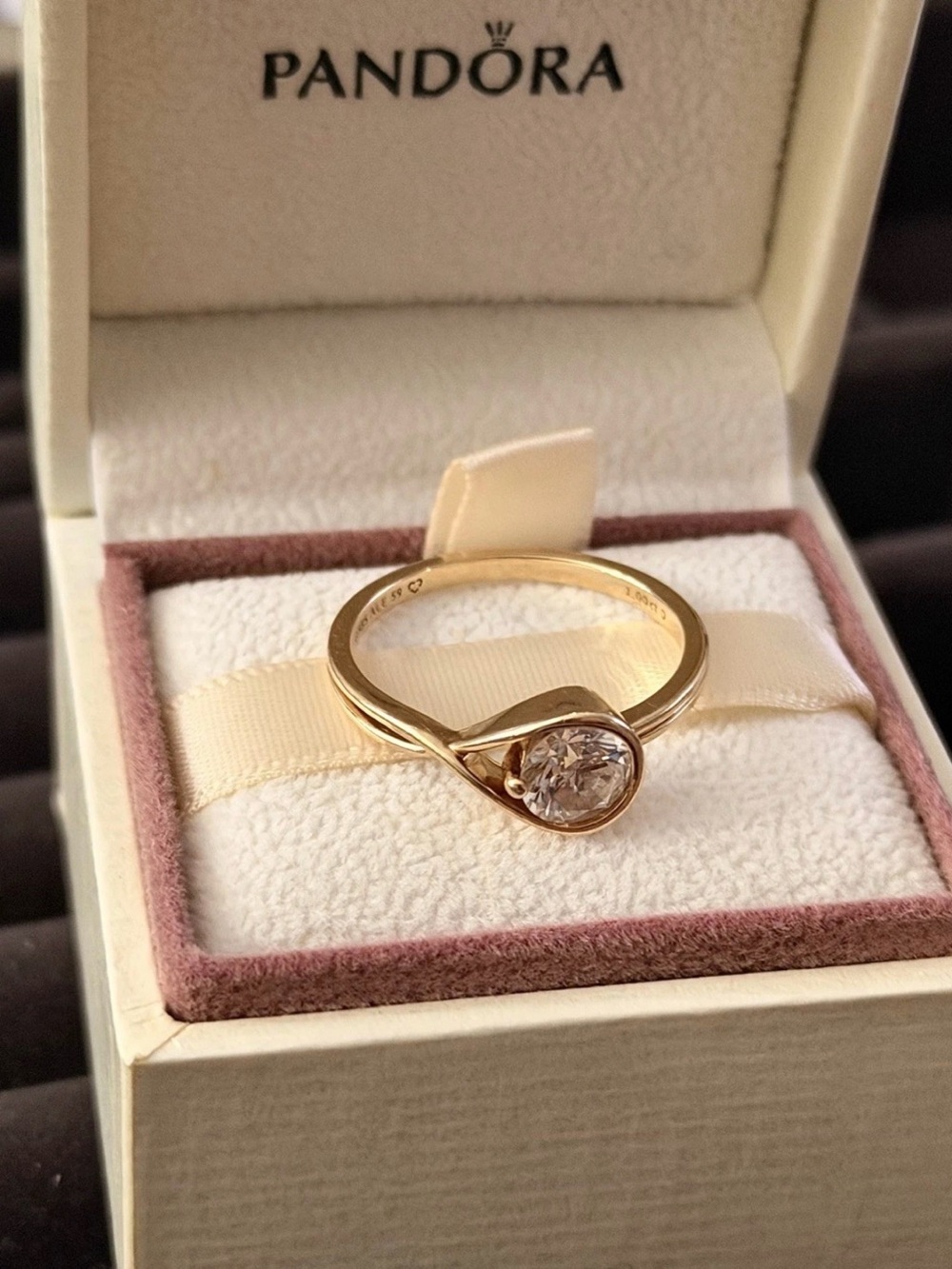 Pandora 14K Gold 1ct Lab Grown Diamond Infinite Ring size 9